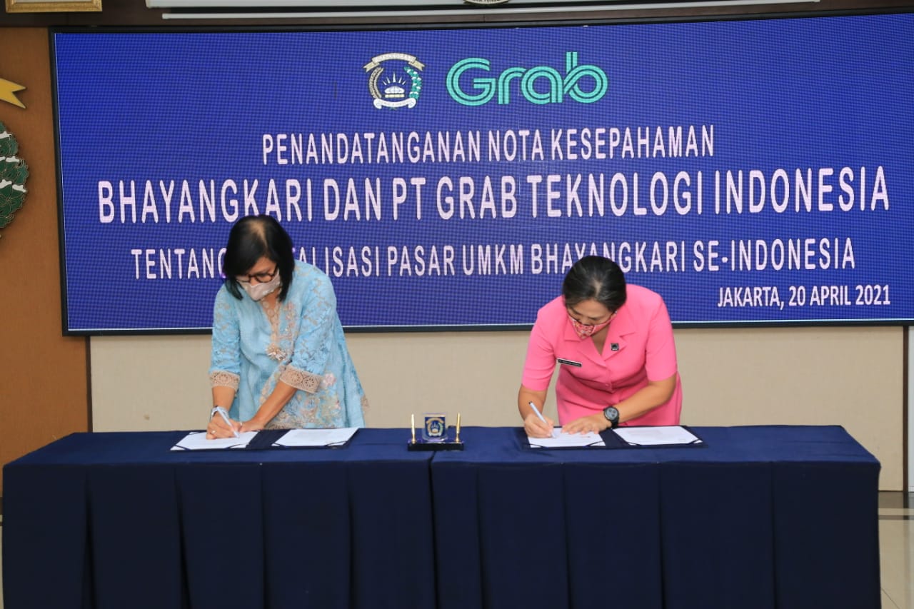Peringati Hari Kartini, Bhayangkari dan PT Grab Menandatangani MoU Digitalisasi UMKM se-Indonesia