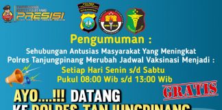Gratis, Warga Tanjungpinang, Silahkan Vaksin di Polres Tanjungpinang Terbuka untuk Umum, ,Polres Tanjungpinang Gelar Vaksinasi Massal