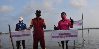 Bhayangkari Tanjungpinang Tanam Bibit Mangrove di Dompak Bhayangkari Tanjungpinang Tanam Bibit Mangrove di Dompak F. ist