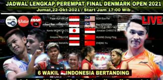 Enam Wakil Indonesia Melaju Perempat Final Denmark Open 2021. Berikut Jadwal Pertandingannya Enam Wakil Indonesia Melaju Perempat Final, F,tangkapan layar