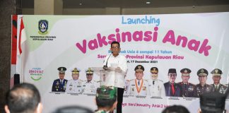 Vaksinasi Anak 6 – 11 Tahun Dimulai Hari ini Serentak Se-Kepri Gubernur Kepri launching vaksinasi anak usia 6-11 tahun F, ist
