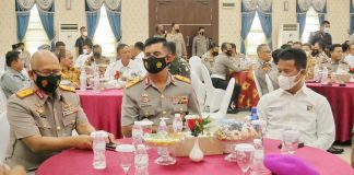 Pisah Sambut Pejabat Utama Polda Kepri, Rudi Komitmen Terus Bersinergi Dengan TNI/Polri Wali Kota Batam hadiri pisah sambut Wakapolda Kepri F, ist