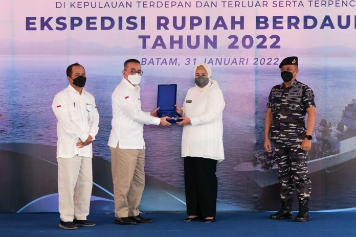 Wakil Gubernur Hj Marlin Agustina mengapresiasi Bank Indonesia (BI) dan TNI Angkatan Laut yang berkerjasama dalam melaksanakan pendistribusian, pengamanan dan pengawasan uang rupiah di wilayah terluar, terdepan dan terpencil (3T) F, ist