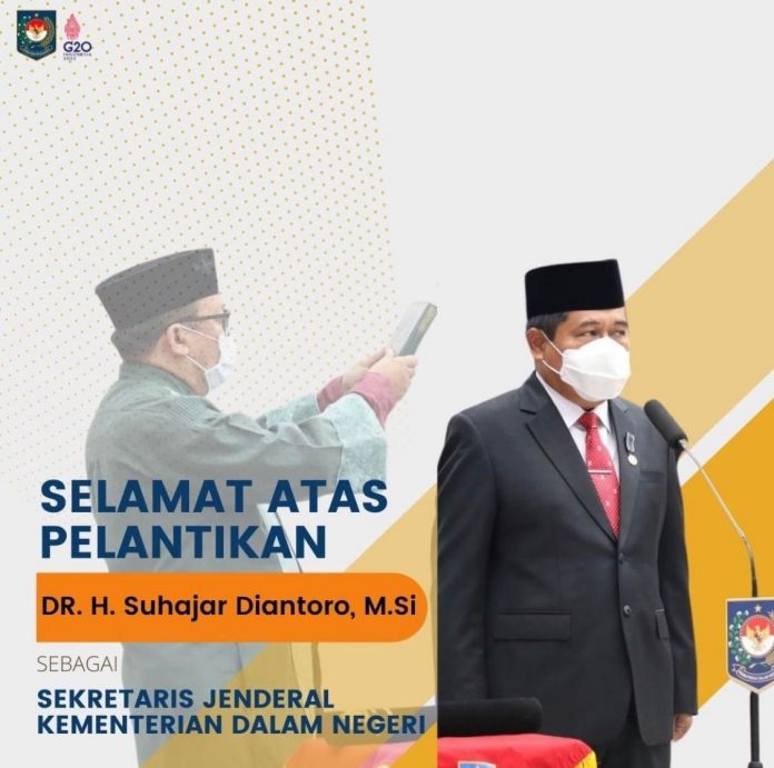 Suhajar Diantoro dilantik menjadi Sekjen Kemendagri F, ist