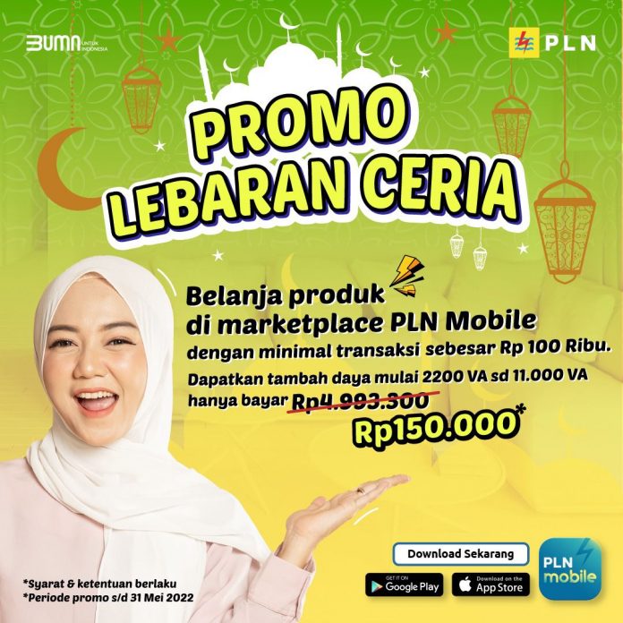 PT PLN (Persero) berkolaborasi dengan anak usahanya PT Indonesia Comnets Plus (ICON+) menghadirkan Promo “Lebaran Ceria” bagi pelanggan yang ingin mendapatkan layanan listrik andal selama bulan Ramadan f, ist