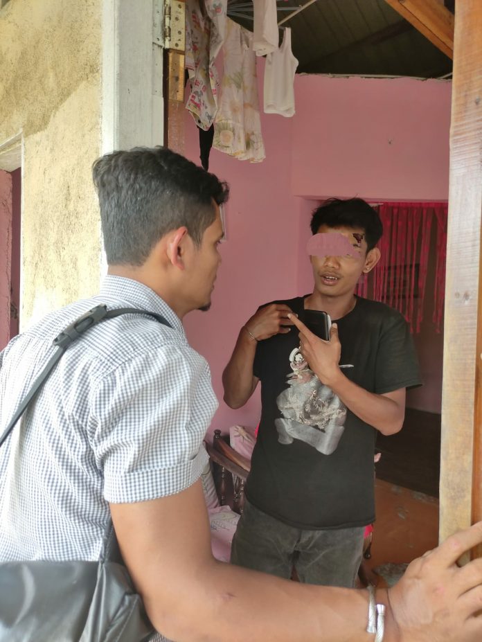 Iqbal saat didatangin Tim Jatanras Sat Reskrim Polres Tanjungpinang di kediamannya di Seijang F, ist