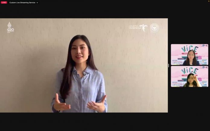 Wakil Menteri Pariwisata dan Ekonomi Kreatif/Wakil Kepala Badan Pariwisata dan Ekonomi Kreatif (Wamenparekraf/Wakabaparekraf), Angela Tanoesoedibjo, mengapresiasi kegiatan Virtual Career Expo yang diinisiasi oleh Perhimpunan Pelajar Indonesia (PPI) Tiongkok F,ist