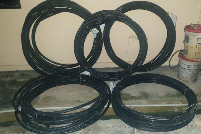 Barang bukti kabel PLN yang telah diamankan Polres Bintan F,ist