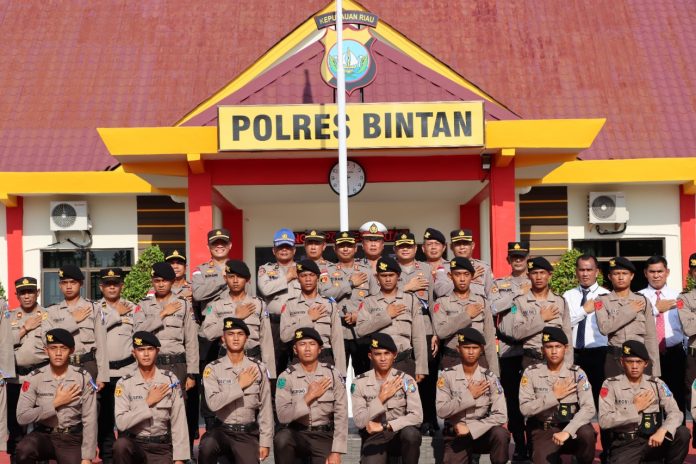 Polres Bintan melaksanakan upacara pembukaan Latihan kerja siswa diktuk bintara Polri gelombang 1 tahun 2022 SPN Polda Kepri di Polres Bintan F, ist