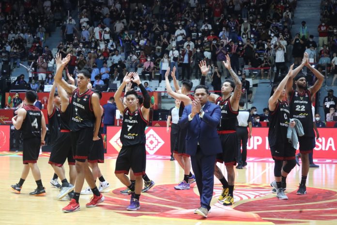 Timnas basket Indonesia berhasil menundukkan Timnas basket Arab Saudi dalam ajang FIBA Asia Cup 2022 di Istora Gelora Bung Karno, Jakarta, Selasa (12/7) F,ist