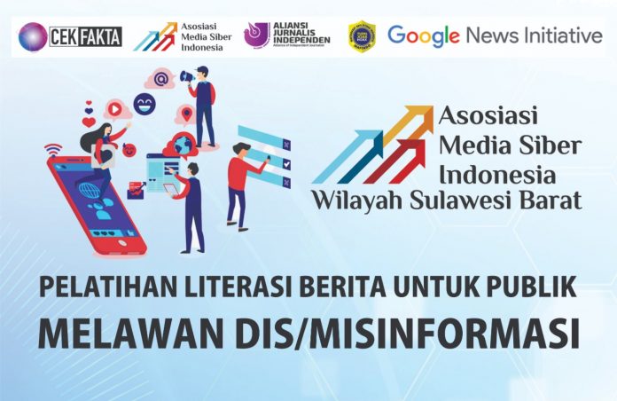 Asosiasi Media Siber Indonesia (AMSI) Wilayah Sulawesi Barat (Sulbar) akan menyelenggarakan pelatihan literasi berita (news literacy training) dengan dukungan dari Cek Fakta dan Google News Initiative pada hari Rabu, 30 dan 31 Agustus 2022 ,.AMSI