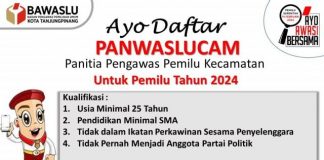 Tertarik Jadi Anggota Panwascam, Silahkan Daftar di Bawaslu Tanjungpinang Sekarang Bawaslu Kota Tanjungpinang membuka perekrutan dan pendaftaran pengawas Pemilu Kecamatan ( Panwascam ) Se Kota Tanjungpinang dari tanggal 21-27 September 2022 F,Bawaslu Tanjungpinang