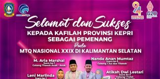 Sabet 6 Juara di MTQ Nasional di Kalsel, Kepri Terbaik ke 7 Penutupan MTQ Nasional ke XXIX di Kalsel digelar di Astaka Utama Kiram Park, Kabupaten Banjar, Selasa (18/10/2022) malam F,diskominfo Kepri