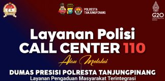 Buat Aduan ke Polisi, Masyarakat Bisa Hubungi 0813 7425 3088/ 0858 3606 6383 Polresta Tanjungpinang membuka layanan call center untuk menerima pengaduan masyarakat (Dumas Presisi) F,Polresta Tanjungpinang