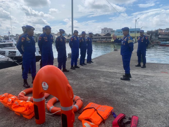 Satuan Polisi Perairan Polresta Tanjungpinang gelar latihan SAR penanggulangan bencana, Selasa (11/10) F, Polair Polresta Tanjungpinang