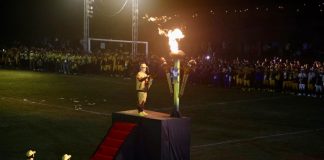 2.302 Atlet Memperebutkan 347 Medali di Ajang Porprov Kepri Perhelatan Pekan Olahraga Provinsi (Porprov) ke-V Kepulauan Riau resmi dibuka Gubernur Kepri H. Ansar Ahmad di Stadion Megat Alang Perkasa, Busung, Bintan, Minggu (06/11). F,Diksominfo Kepri