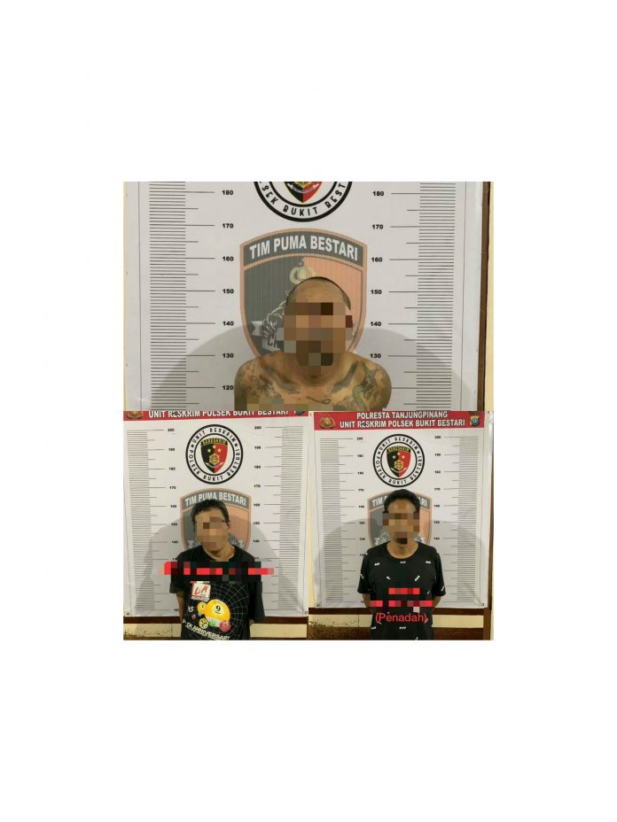 Satreskrim Polresta Tanjungpinang berhasil mengamankan tiga orang pria pelaku pencurian dan penadah, Jumat (4/11) F, Polresta Tanjungpinang