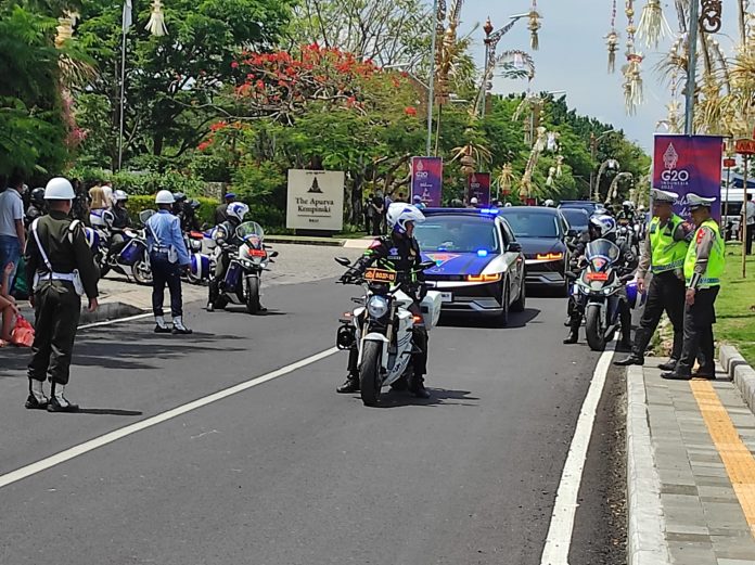 TNI/Polri menggelar geladi utuh pasukan pengamanan VVIP di seluruh lokasi kegiatan Konferensi Tingkat Tinggi (KTT) G20 di Bali Jumat (11/11) F,Humas Polri
