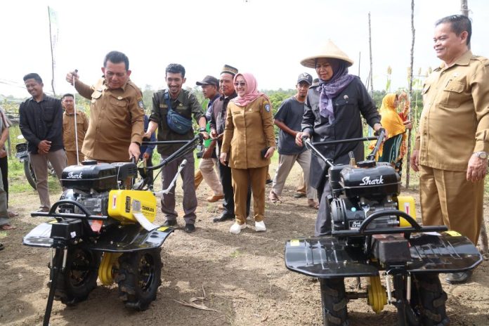 Gubernur Kepulauan Riau H. Ansar Ahmad menyerahkan bantuan alat mesin pertanian dan alat perikanan bagi sejumlah kelompok tani dan kelompok nelayan di Toapaya Asri, Bintan, Senin (26/12) F, Diskominfo Kepri