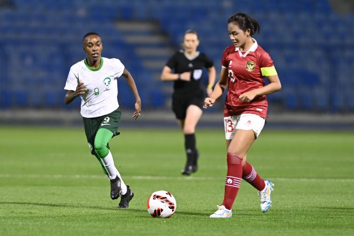Timnas Wanita Indonesia meraih hasil seri 1:1 saat menghadapi Arab Saudi pada laga FIFA Women’s A Match yang berlangsung di stadion Prince Mohamed Bin Fahd, Arab Saudi pada Rabu (22/2) malam F,PSSI