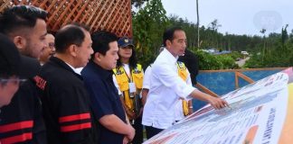 Delapan Lapangan Sepak Bola akan Dibangun di IKN Presiden Jokowi meninjau kawasan 1B, Ibu Kota Nusantara, Kabupaten Penajam Paser Utara, Jumat (24/2) F,PSSI