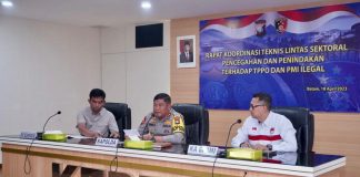 Polda Kepri Gelar Rapat Teknis Lintas Sektoral Terkait Pencegahan dan Penindakan TPPO dan PMI Ilegal Kapolda Kepri Irjen Pol Tabana Bangun, memimpin langsung rapat teknis lintas sektoral dalam rangka pencegahan dan penindakan terhadap Tindak Pidana Perdagangan Orang (TPPO) dan Pekerja Migran Indonesia (PMI) Ilegal di Rupatama Polda Kepri, Selasa (18/4) F,Polda Kepri