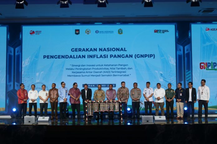 Pemerintah Provinsi Sumatera Utara melaksanakan kegiatan High Level Event Gerakan Nasional Pengendalian Inflasi Pangan (GNPIP) Sumatera Utara 2023 yang diselenggarakan di Aula Raja Inal Siregar Kantor Gubernur Sumatera Utara, Rabu (31/05) F,Diskominfo Samosir