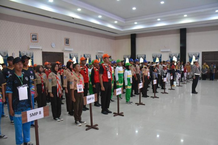 Polda Kepri menggelar kegiatan Lomba PBB POCIL di Gedung Lancang Kuning Polda Kepri, Sabtu (24/6) f,Polda Kepri