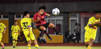 Timnas Wanita U1-9 Kalahkan Dua Tim Pria Hasil positif diraih tim asuhan Rudy Eka Priyambada, saat menjalani dua laga uji coba di Stadion Atletik, Palembang, Kamis (29/6) malam f, PSSI