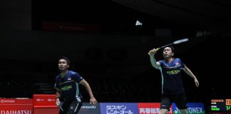 Japan Open 2013 : Dua Pasangan Ganda Putra Melaju ke Perempat Final, Satu Terhenti Pasangan Mohammad Ahsan/Hendra Setiawan melaju ke perempat final setelah berhasil mengalahkan pasangan Korea Kang Min Hyuk/Seo Seung Jae dengan skor 12-21,21-10,21-19 dalam lanjutan Japan Open 2023 f,PBSI