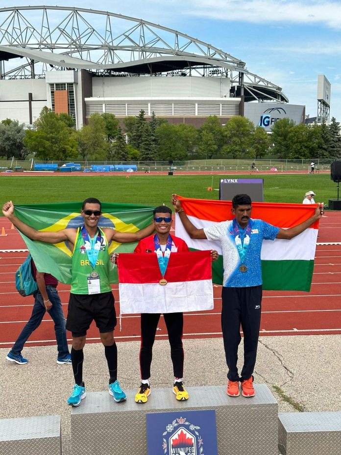 Bripka Desjan Siallagan sukses mengalahkan perwakilan dari 65 negara dan meraih medali emas pada cabang olahraga sprint 800 meter dalam World Police and Fire Games 2023 yang diadakan di Winnipeg, Kanada f,humas Polda Kepri