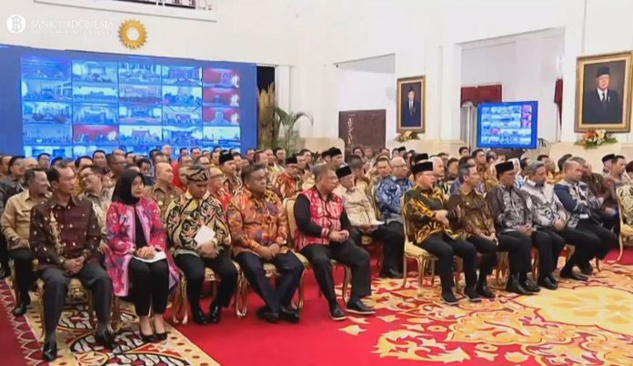 Para Kepala Daerah saat Rapat Koordinasi Nasional (Rakornas) Pengendalian Inflasi 2023 di Istana Negara, Jakarta, Kamis (31/8) f,diskominfo Kepri