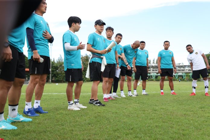 Tim U-23 Indonesia terus melakukan persiapan untuk menghadapi Thailand pada babak semifinal Piala AFF U-23 2023 yang akan digelar di Stadion Provinsi Rayong, Thailand, Kamis (24/8) malam f,pssi