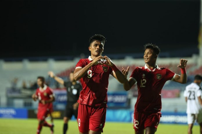 Tim U-23 Indonesia meraih kemenangan tipis 1-0 atas Timor Leste di laga kedua grup B Piala AFF U-23 2023 di Rayong Provincial Stadium, Minggu (20/8) f,pssi