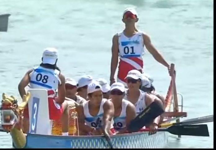 Cabang Dragon Boat Women's 200 meter, atlet Indonesia hanya berhasil finish diurutan kedua setelah berhasil dikalahkan China dan berhasil meraih emas Asian Games 2022 f,tangkapan layar