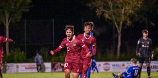 Berakhir Seri, Timnas U-17 Nyaris Kalah Melawan SV Meppen U-17 Pemain Tim U-17, Amar saat merayakan gol ke gawang SV Meppen dalam pertandingan yang digelar di Lapangan SV Hemsen, Meppen, Jerman, Selasa (17/10) malam f,pssi