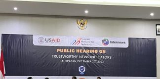 Diskusi Publik tentang Indikator Trustworthy News: Kolaborasi Tangkal Hoax Jelang Pemilu 2024 AMSI dengan dukungan Internews dan USAID MEDIA mengadakan diskusi terbuka tentang Trustworthy News Indicators, dengan tema Kolaborasi Tangkal Hoax Jelang Pemilu 2024, Rabu (20/12) f, AMSI