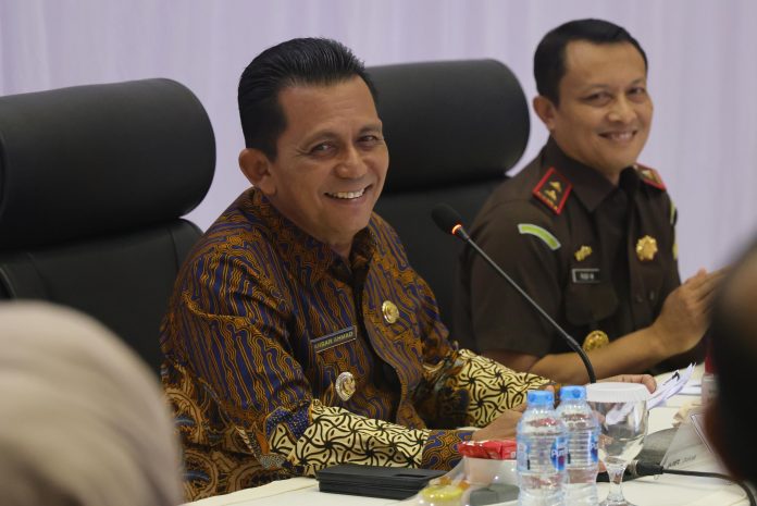 Kejati Kepri, Rudi Margono, dalam rapat koordinasi di Aula Sasana Baharuddin Lopan, Jumat (29/12) f,diskominfo Kepri