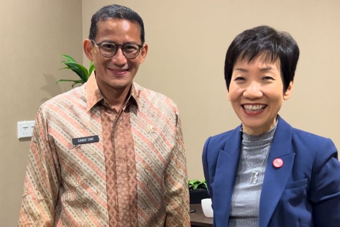Pariwisata dan Ekonomi Kreatif/Kepala Badan Pariwisata dan Ekonomi Kreatif (Menparekraf/Kaparekraf) Sandiaga Salahuddin Uno menemui Pejabat Menteri Perdagangan Singapura, Jumat (8/3/2024) f,kemenparekraf