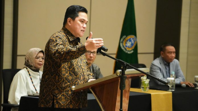 Ketua Umum PSSI Erick Thohir menyambut tiga tim Liga 2 yang berhasil promosi ke Liga 1 musim depan f,pssi