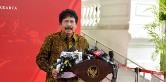 BPIP Siapkan Pasukan Pengibar Bendera Pusaka di IKN Kepala BPIP, Prof. Drs. K.H. Yudian Wahyudi, M.A., Ph.D menyampaikan keterangan pers setelah mengikuti Rapat Kabinet Terbatas terkait Persiapan Upacara Peringatan HUT ke-79 Kemerdekaan RI di Istana Merdeka-Jakarta, Senin, 10 Juni 2024. (Foto: Humas Setkab/Seno)