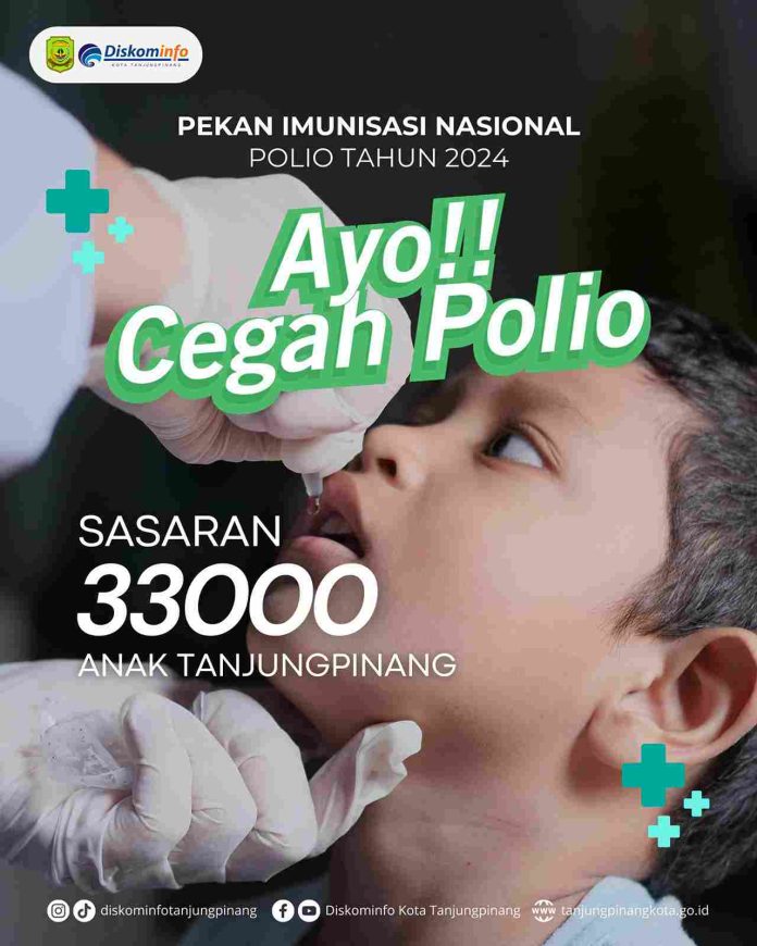 Dalam rangka mensukseskan Pekan Imunisasi Nasional (PIN) Polio, Pemerintah Kota Tanjungpinang akan segera memberikan imunisasi tahap pertama di beberapa lokasi baik itu di Puskesmas, Posyandu, maupun di sekolah. F, Pemko Tanjungpinang