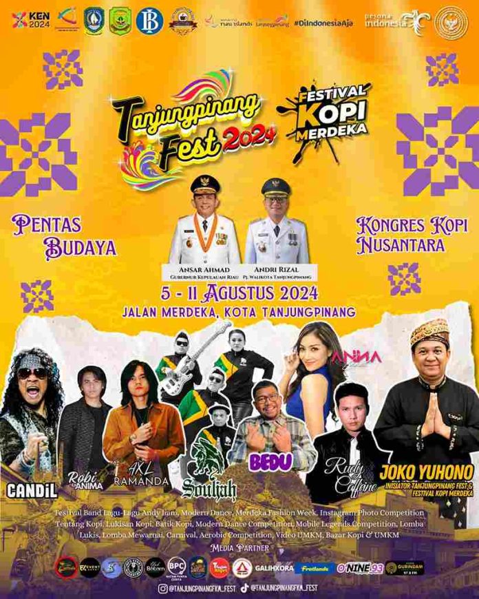 Pemerintah Kota (Pemko) Tanjungpinang siap menyelenggarakan Tanjungpinang Fest 2024 di kawasan Kota Lama, tepatnya di Jalan Merdeka dan Teuku Umar, pada 5-11 Agustus mendatang. f,Disparbud Tanjungpinang