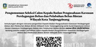 Seleksi Jabatan Kepala KPBPB Wilayah Tanjungpinang Dibuka, Berikut Syaratnya Dewan Kawasan Perdagangan Bebas dan Pelabuhan Bebas (KPBPB) Bintan membuka seleksi calon Kepala KPBPB Bintan Wilayah Tanjungpinang f,diskominfo Kepri
