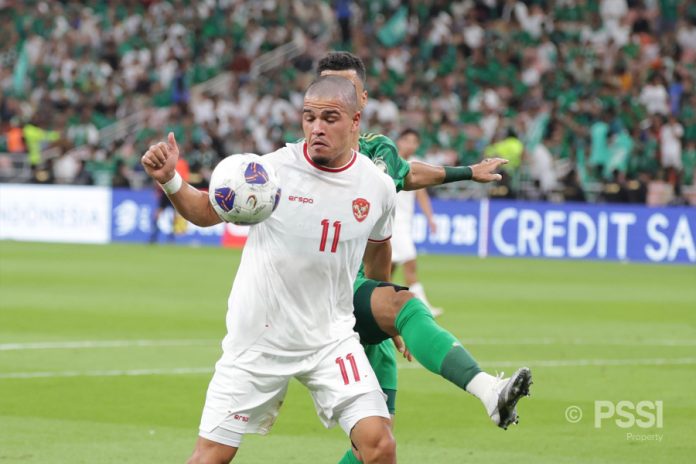 Timnas Indonesia sukses menahan imbang Arab Saudi dengan skor 1-1 pada laga Grup C Babak ketiga Kualifikasi Piala Dunia 2026 Zona Asia Stadion King Abdullah Sports City, Jeddah, Jumat (6/9) WIB. f,pssi