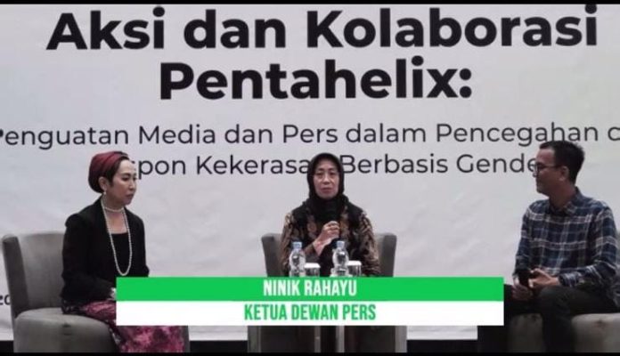Sejumlah pihak yang tergabung dalam kolaborasi pentahelix menggelar seminar penting terkait penguatan peran media dan pers dalam pencegahan serta respons terhadap kekerasan berbasis gender, di Jakarta, Senin (30/10). f,AJI