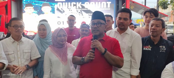 Pasangan Calon Wali Kota dan Wakil Wali Kota Tanjungpinang, Lis Darmansyah dan Raja Ariza (Lis-Raja), unggul dalam perhitungan cepat (quick count) Pilkada Tanjungpinang 2024. F, BI
