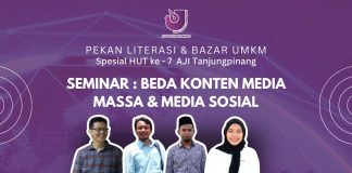 Seminar “Beda Konten Media Massa dan Media Sosial” Buka Pekan Literasi & Bazar UMKM HUT ke-7 AJI Tanjungpinang Pekan Literasi dan Bazar UMKM dalam rangka HUT ke-7 Aliansi Jurnalis Independen (AJI) Tanjungpinang akan dimulai dengan seminar bertajuk "Beda Konten Media Massa dan Media Sosial" di Lapangan Pamedan A Yani, Kota Tanjungpinang. , Jumat (22/11/2024). f,AJI Tanjungpinang