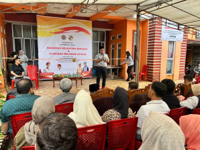 Wali Kota Terpilih Tanjungpinang, Lis Darmansyah meresmikan Koperasi Jasa Berbenah Sejahtera Bersama yang berlokasi di Jalan Merpati No. 15A, Tanjungpinang, Sabtu (18/1/2025). F, tim Lira