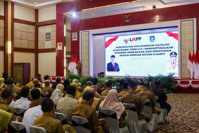 Lembaga Kebijakan Pengadaan Barang/Jasa Pemerintah (LKPP) menggelar kegiatan Percepatan Implementasi Katalog Elektronik Versi 6.0 di Aula Wan Seri Beni, Dompak, Tanjungpinang, Selasa (21/1/2025). F, diskominfo Kepri